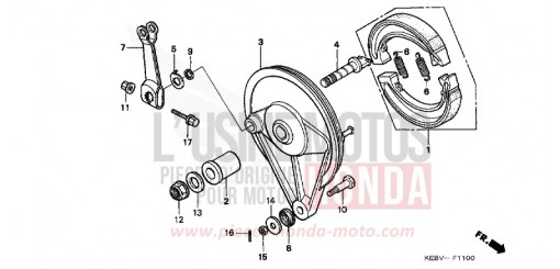 REAR BRAKE PANEL CA125V de 1997